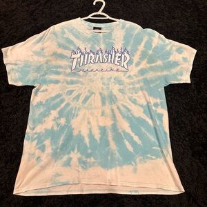 Thrasher Blue and White Flame Tee